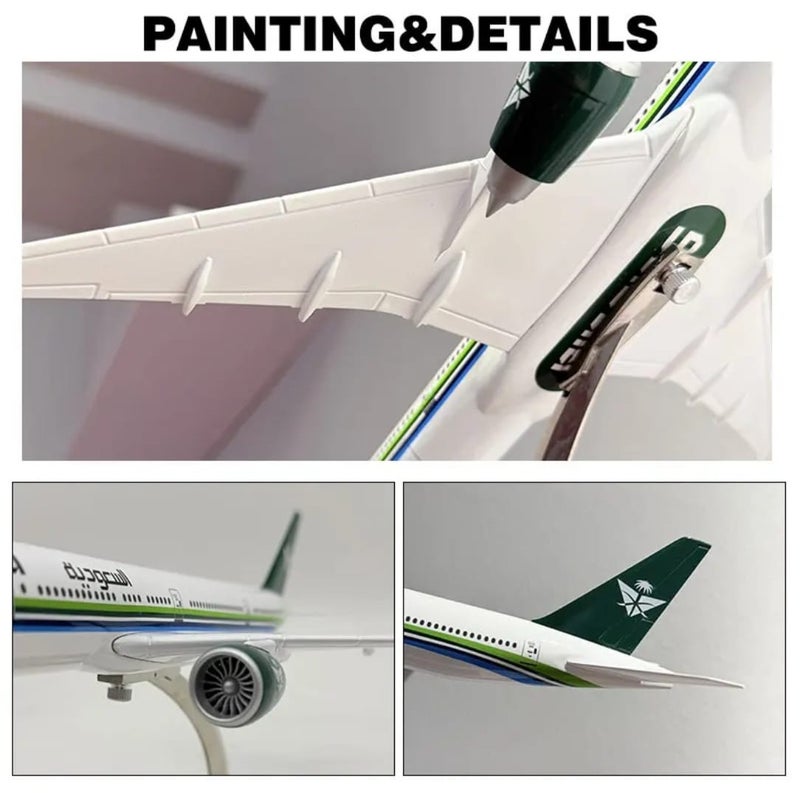 SAUDIA 47cm   Aircraft Model Plane Model Diecast Resin Model Airplanes Collection Display Gifts - Image 4